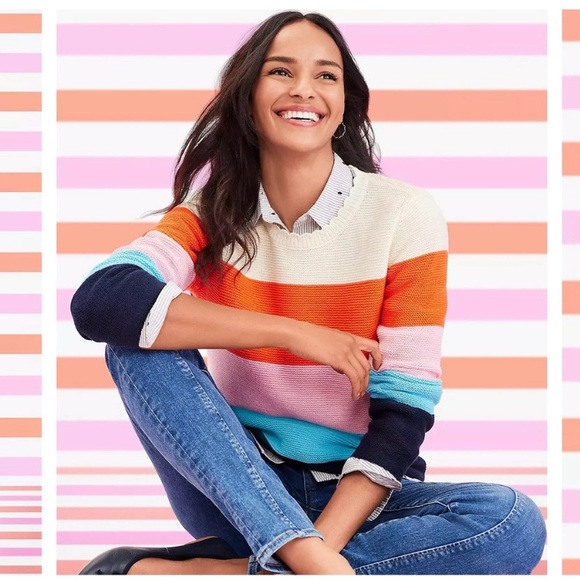 LOFT colorful knit sweater. - Picture 10 of 10